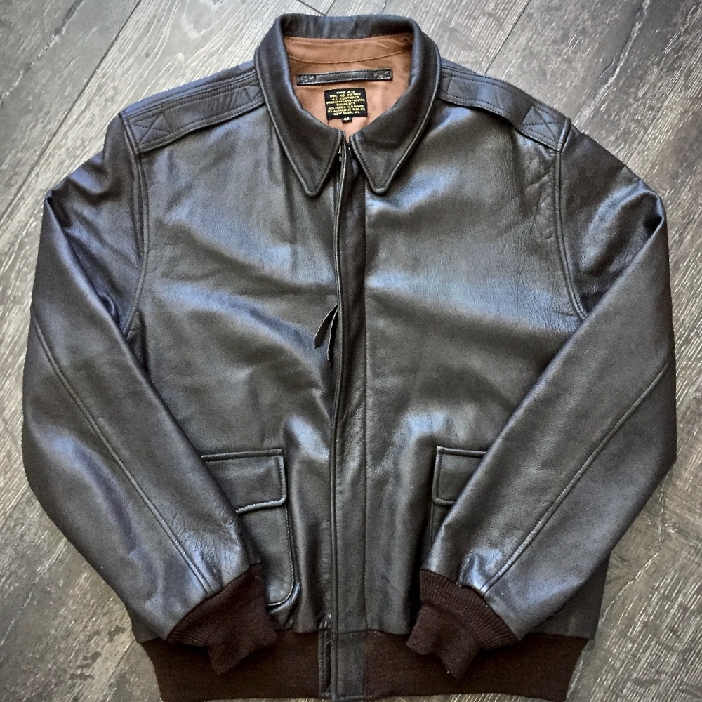 ❌SOLD❌ 🎉HP🎉 Leather Bomber A-2 Flight Jacket - Picture 3 of 8